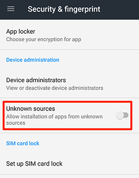 Enable Unknown Sources